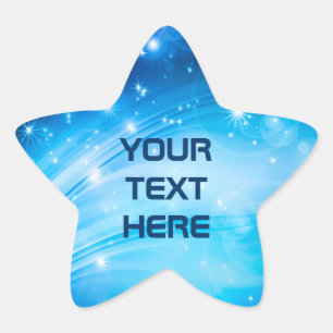 Northern Light Stars blau + Ihr Text & Ideen Stern-Aufkleber
