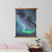 Northern Light Trees Wandteppich Mit Holzrahmen (Schlafzimmer)