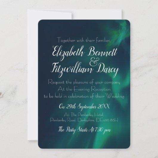 Northern Lights Abend Einladung (Vorderseite)