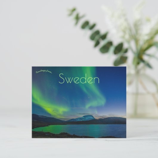 Northern Lights Abisko Nationalpark Schweden Postkarte (Stehend Vorderseite)