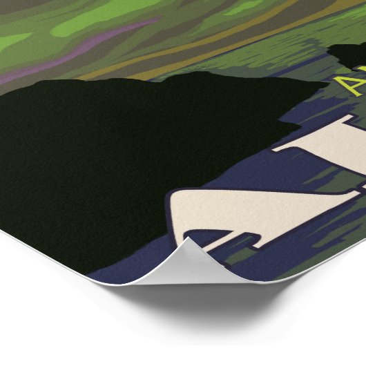 Northern Lights and Orcas - Anchorage, Alaska Poster (Ecke)