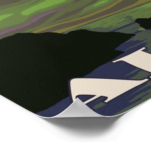 Northern Lights and Orcas - Juneau, Alaska Poster (Ecke)