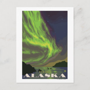 Northern Lights and Orcas - Seward, Alaska Postkarte