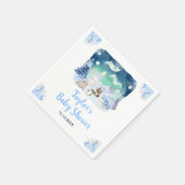 Northern Lights Arctic Animals Baby Shower Serviette (Ecke)