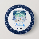 Northern Lights Arctic Animals Daddy To Be Button (Vorderseite)