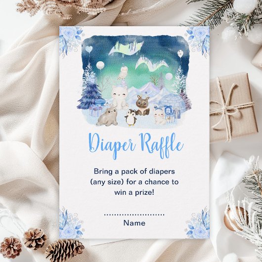 Northern Lights Arctic Animals Diaper Raffle Begleitkarte