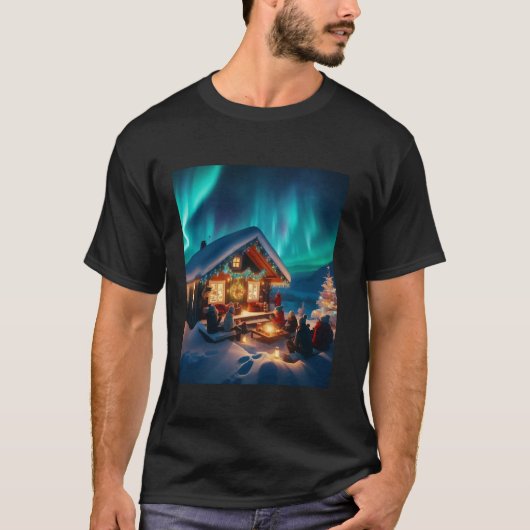 Northern Lights Arctic Weihnachten Magische Lichte T-Shirt (Vorderseite)