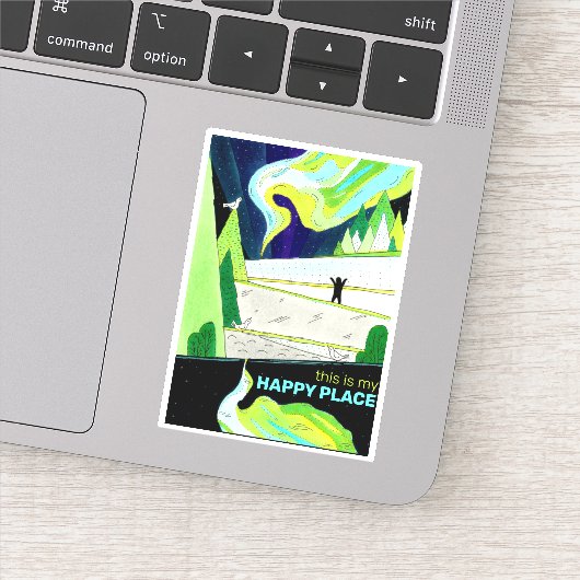 Northern Lights Art Das ist mein glücklicher Ort Aufkleber (Detail)
