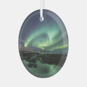 Northern Lights Astro Foto Ornament Aus Glas (Vorderseite links)