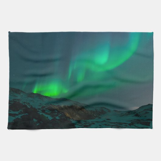 Northern Lights Aurora Borealis Custom Personalize Geschirrtuch (Horizontal)
