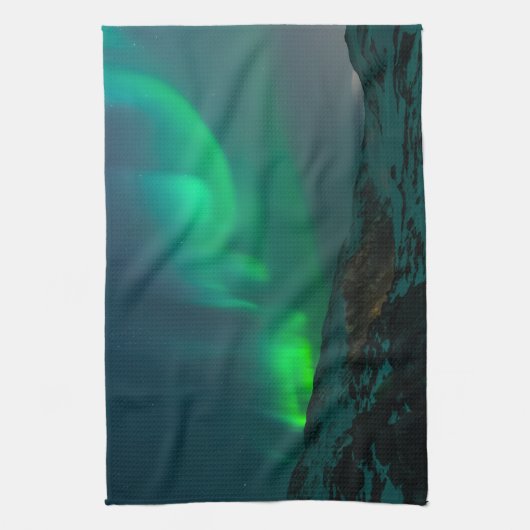 Northern Lights Aurora Borealis Custom Personalize Geschirrtuch (Vertikal)