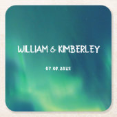 Northern Lights Aurora Borealis Elegante Hochzeit Rechteckiger Pappuntersetzer (Vorderseite)