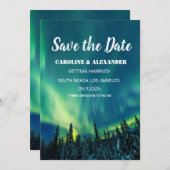 Northern Lights Aurora Borealis Galaxy Sky Wedding Save The Date (Vorne/Hinten)