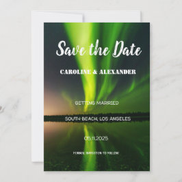 Northern Lights Aurora Borealis Galaxy Sky Wedding Save The Date