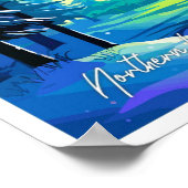 Northern Lights Aurora Borealis Illustration Poster (Ecke)
