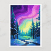Northern Lights Aurora Borealis Illustration Postkarte (Vorderseite)