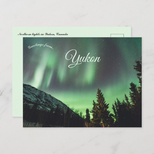 Northern Lights Aurora Borealis in Yukon Kanada Postkarte (Vorne/Hinten)