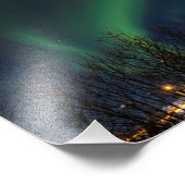 Northern Lights - Aurora Borealis Island Fotodruck (Ecke)