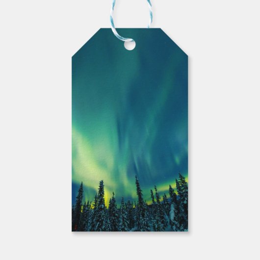 Northern Lights Aurora Borealis Night Sky Wedding Geschenkanhänger (Rückseite)