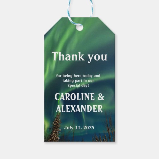 Northern Lights Aurora Borealis Night Sky Wedding Geschenkanhänger (Vorderseite)