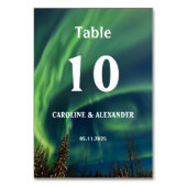 Northern Lights Aurora Borealis Night Sky Wedding Tischnummer (Vorderseite)