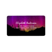 Northern Lights Aurora Borealis Starry Night Sky Adressaufkleber (Vorne)