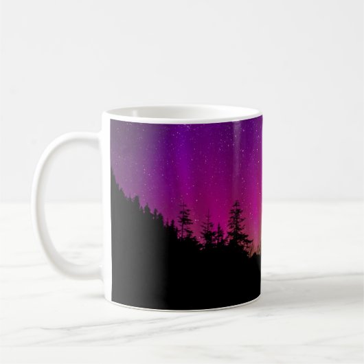 Northern Lights Aurora Borealis Starry Night Sky Kaffeetasse (Links)