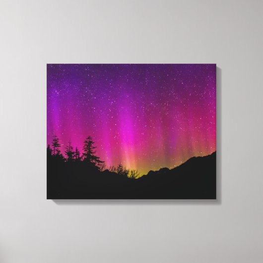 Northern Lights Aurora Borealis Starry Night Sky Leinwanddruck (Vorderseite)