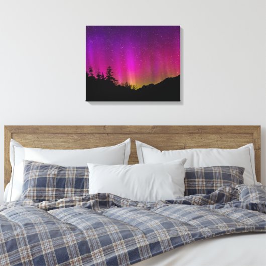 Northern Lights Aurora Borealis Starry Night Sky Leinwanddruck (Insitu (Schlafzimmer))