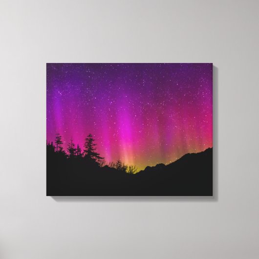 Northern Lights Aurora Borealis Starry Night Sky Leinwanddruck (Vorderseite)