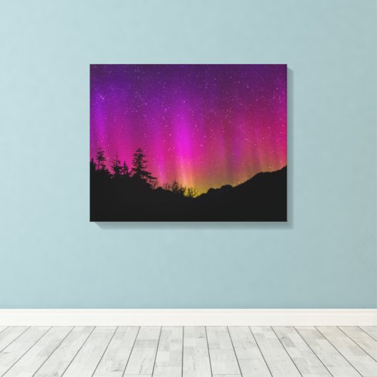 Northern Lights Aurora Borealis Starry Night Sky Leinwanddruck (Insitu (Holzboden))