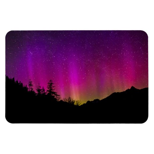 Northern Lights Aurora Borealis Starry Night Sky Magnet (Horizontal)