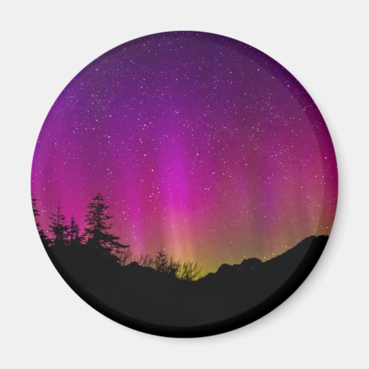 Northern Lights Aurora Borealis Starry Night Sky Magnet (Vorne)