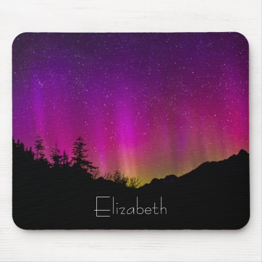 Northern Lights Aurora Borealis Starry Night Sky Mousepad (Vorne)