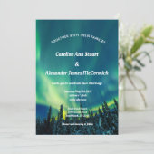 Northern Lights Aurora Borealis Stars Sky Wedding Einladung (Stehend Vorderseite)