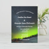 Northern Lights Aurora Borealis Stars Sky Wedding Einladung (Stehend Vorderseite)