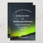 Northern Lights Aurora Borealis Stars Sky Wedding Einladung (Vorne/Hinten)