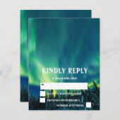 Northern Lights Aurora Borealis Stars Wedding RSV RSVP Karte (Vorne/Hinten)