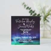 Northern Lights / Aurora Borealis Wedding Einladung (Stehend Vorderseite)
