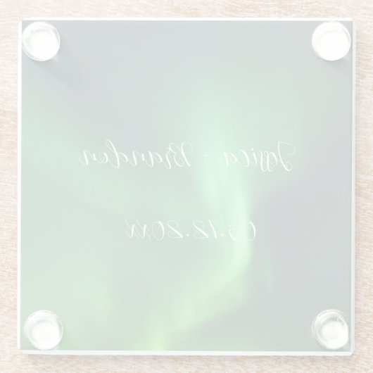 Northern Lights Aurora Borealis Wedding Glasuntersetzer (Rückseite)