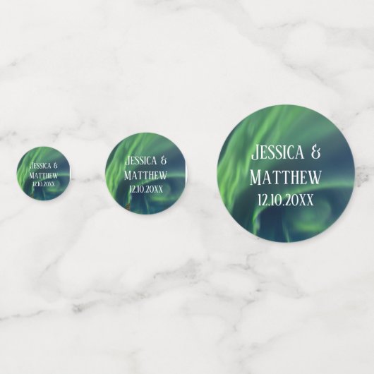 Northern Lights Aurora Borealis Wedding Konfetti (Vorderseiten)