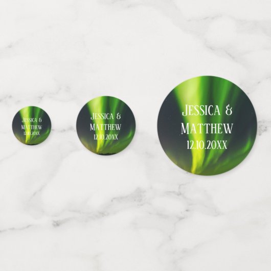 Northern Lights Aurora Borealis Wedding Konfetti (Vorderseiten)