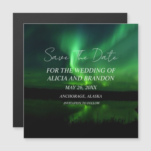 Northern Lights Aurora Borealis Wedding Magnet (Vorne/Hinten)