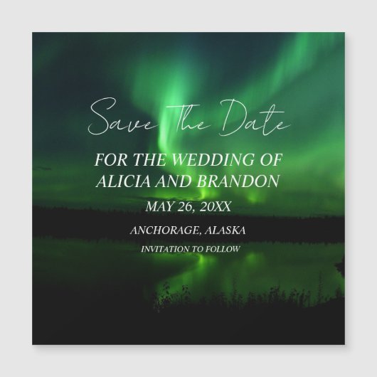 Northern Lights Aurora Borealis Wedding Magnet (Vorderseite)