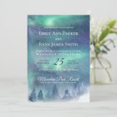 Northern Lights Aurora Sky Einladung (Stehend Vorderseite)