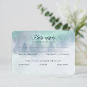 Northern Lights Aurora Sky Wedding Response Einladung (Stehend Vorderseite)