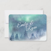 Northern Lights Aurora Sky Wedding Response Einladung (Rückseite)