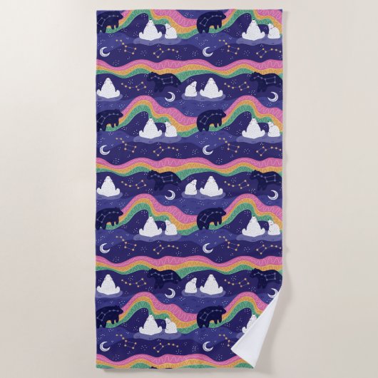 Northern Lights Beach Handtuch (Vorderseite)