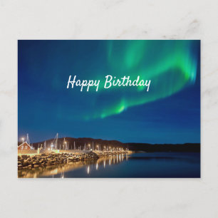 Northern Lights Birthday Postkarte