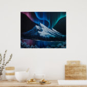 Northern Lights Bob Ross - inspirierte Landschaft Poster (Küche)